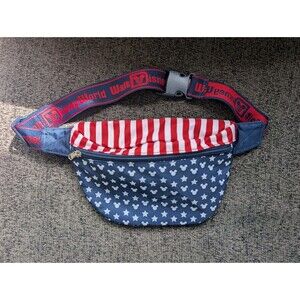Disneyland Mickey Mouse Red White Blue  American Waist Pouch Fanny Pack Flag 4th